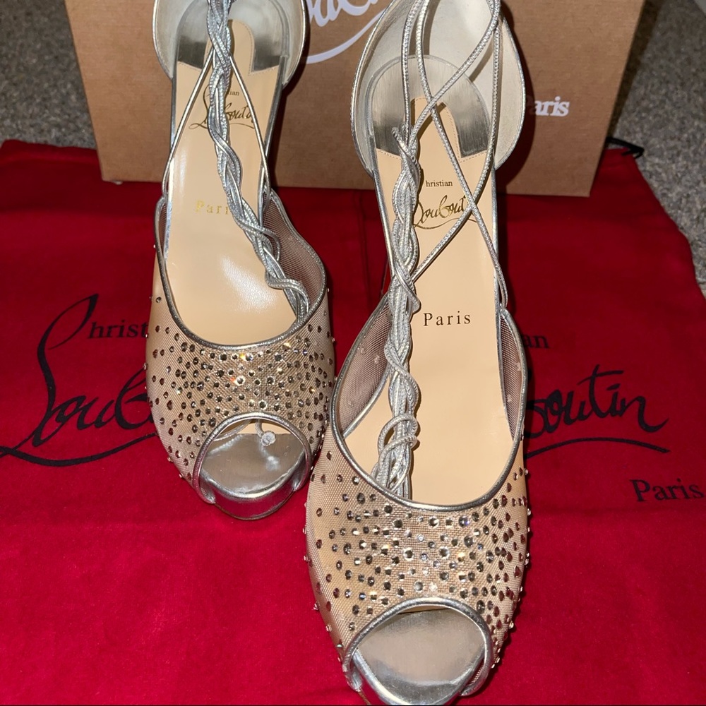 Christian Louboutin Maia Labella Alta 120 Silver